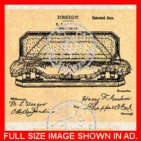 Couch COFFIN/CASKET US Patent Funeral Corpse #335  