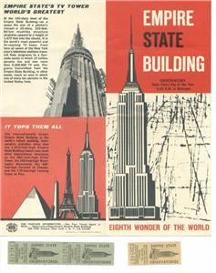 VINTAGE BROCHURE 1950S EMPIRE STATE BUILDING  