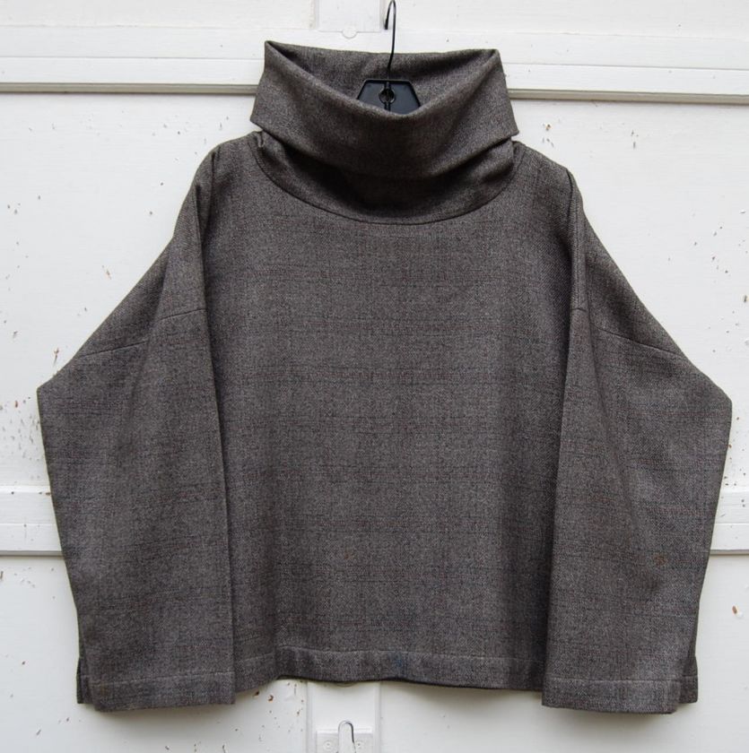   GRAY Medium Weight 50% Cashmere 50% Silk Monk Cowl Neck Top (0 ) $1490