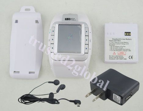 N388 UNLOCKED TRI BAND WATCH MOBILE PHONE CAMERA White  