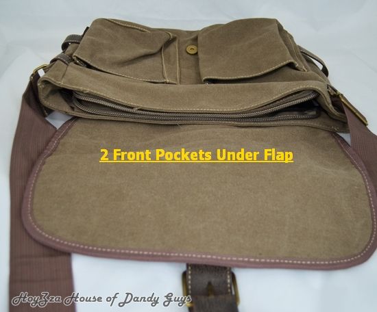 Mens Cotton Canvas Casual Medium Size Daily Messenger Shoulder Bag 