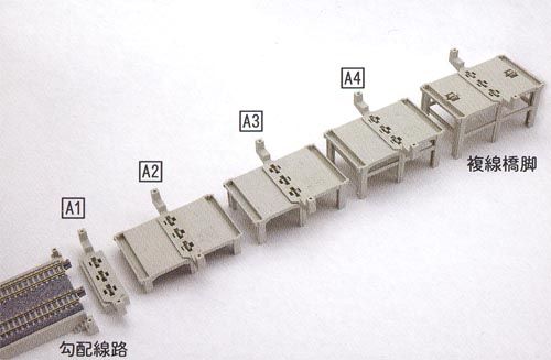 Double Track Viaduct Incline Pier Set   Kato 23 048  