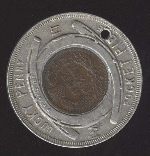 US GOOD LUCK SOUVENIR PANAMERICAN EXPOSITION TOKEN  LUCKY PENNY 