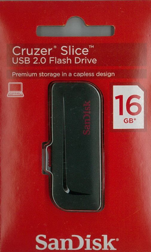 SANDISK CRUZER SLICE 16GB USB 2.0 FLASH DRIVE PC/MAC  