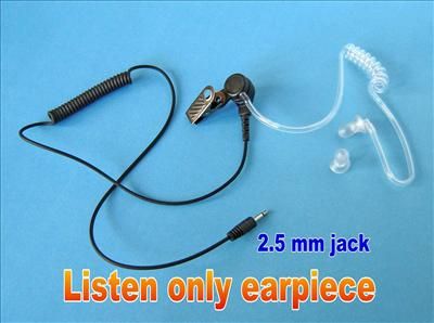 Police Style Earpiece for Two Way Radio with 2.5mm Jack  