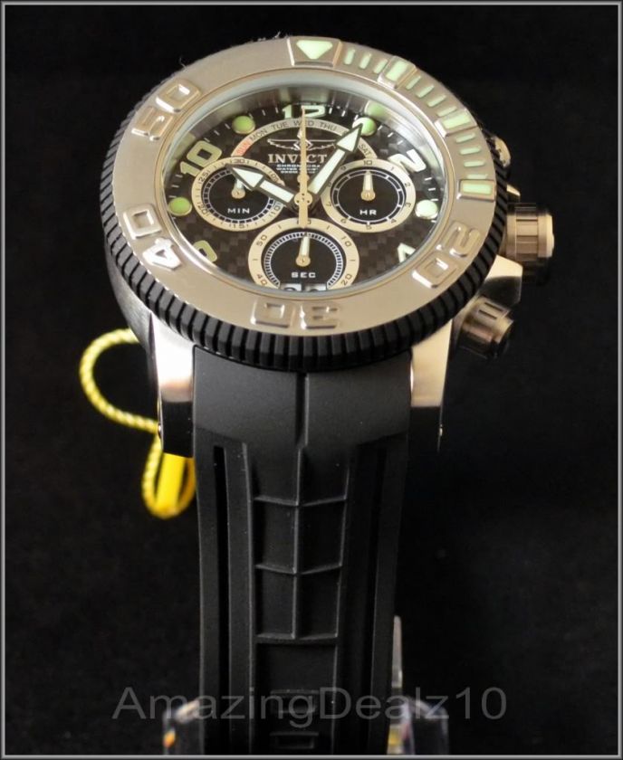   MENS SEA HUNTER QUARTZ CHRONOGRAPH RETROGRADE BLACK SILVER WATCH 1063