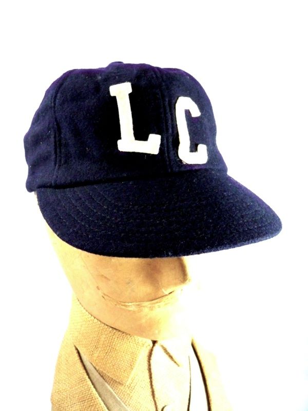 Vintage Mens Ball Cap 1950s Navy Wool 7 Lycoming College  