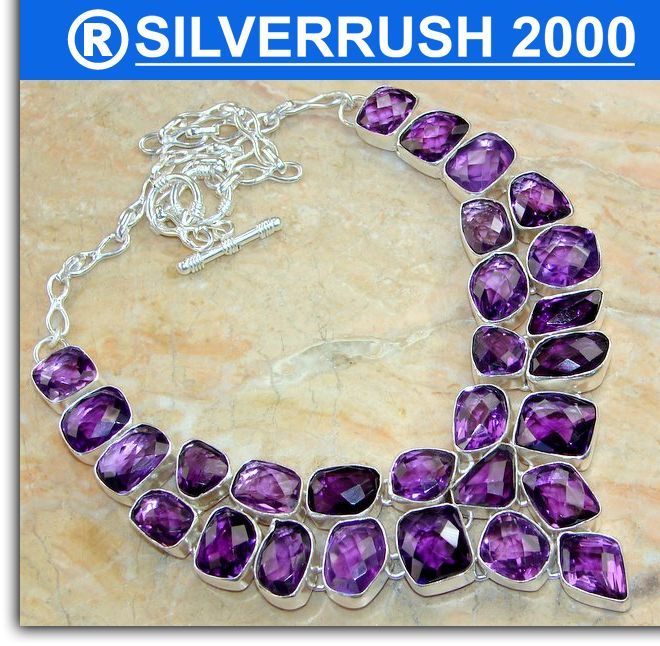 HUGE AMETHYST .925 SILVER NECKLACE,SILVERRUSH2000;141  