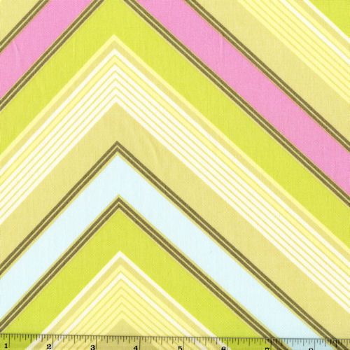 Lime C Zag Stripe Fabric Pop Garden BAILEY  