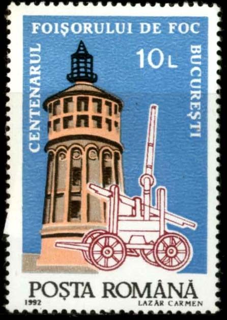 1285 ROMANIA 1992; CENTENARY FIREMAN CENTRE,STAMP MNH  