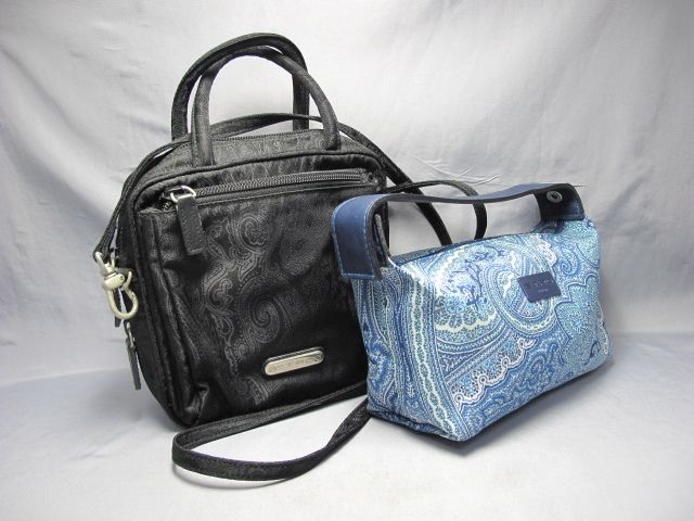 ETRO MILANO Handbag & Pouch Paisley Authentic#1303  