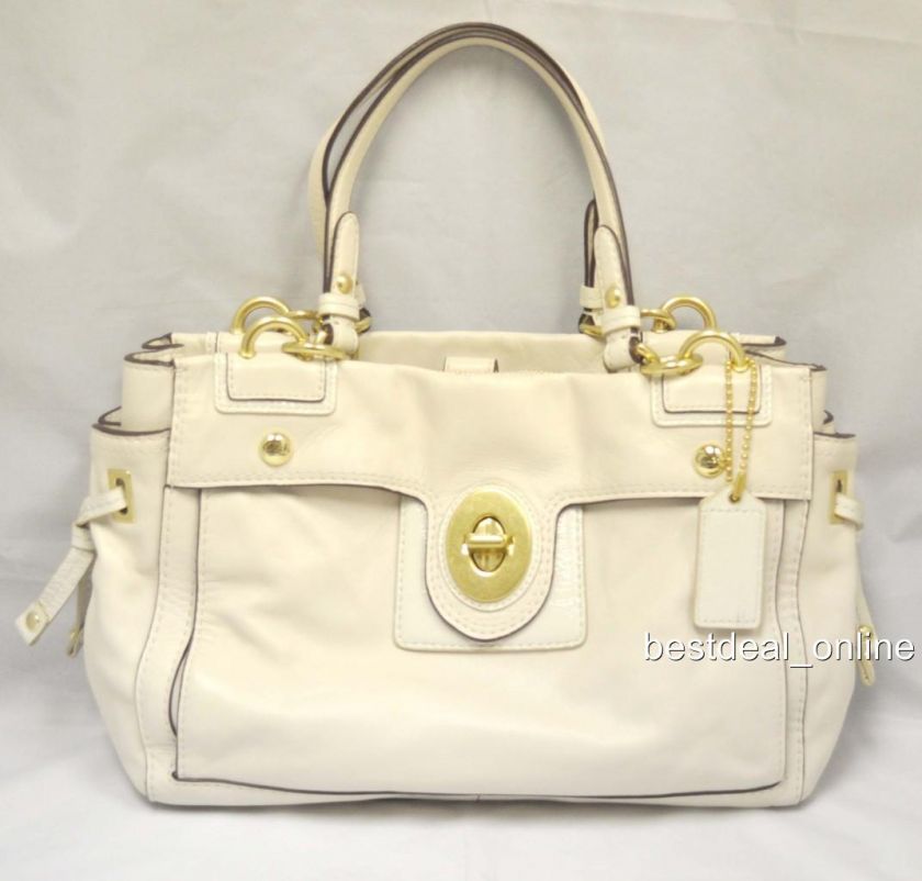 Coach 14522M Payton Leather Bone Carryall Handbag Purse  