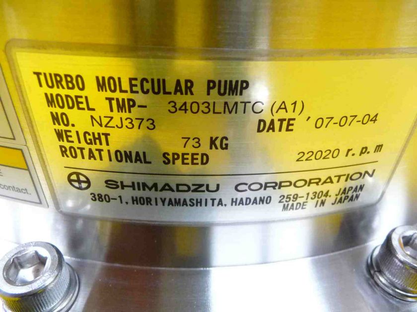 Shimadzu Turbopump TMP 3403LMTC rebuilt 3620 00486  