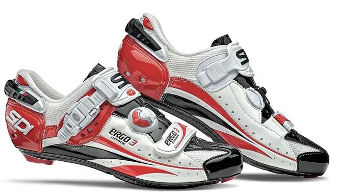 2012 SIDI ERGO 3 VENT CARBON LITE ROAD SHOES VERNICE RED/ WHITE/BLACK 