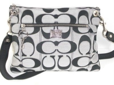 Coach 18135 Moonlight Poppy Signature Metallic Hippie Handbag Purse 