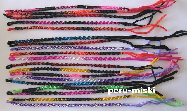 100 MIXED FRIENDSHIP BRACELETS Handmade Macrame Peru  