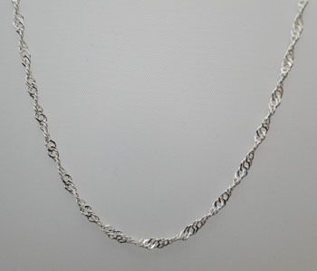 925 Sterling Silver Chain Water Wave Necklace 2mm JN36  