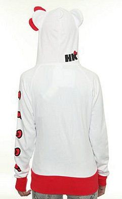 HELLO KITTY~ CLASSIC RED & WHITE I AM RED BOWS DOWN THE ARM HOODIE 