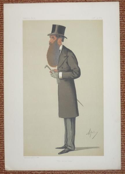 VF Original Vanity Fair Cartoon Yachting ASHBURY 1874  