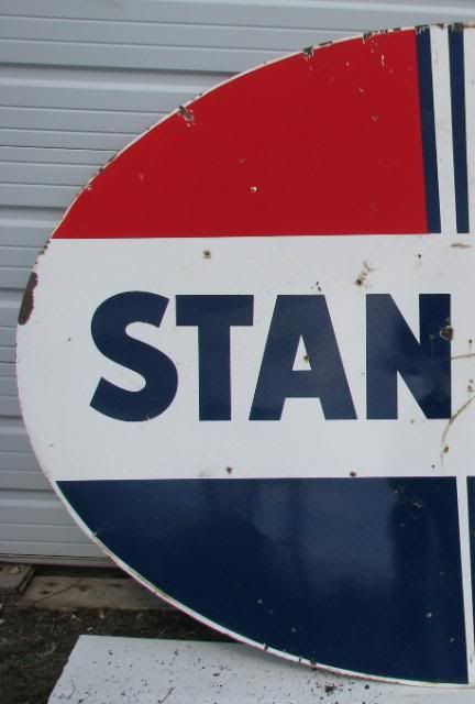 Standard Gas Double Sided Porcelain Sign  