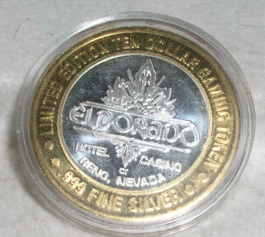   .999 RARE ELDORADO LIMITED EDITION GAMING TOKEN CASINO lot 1y  