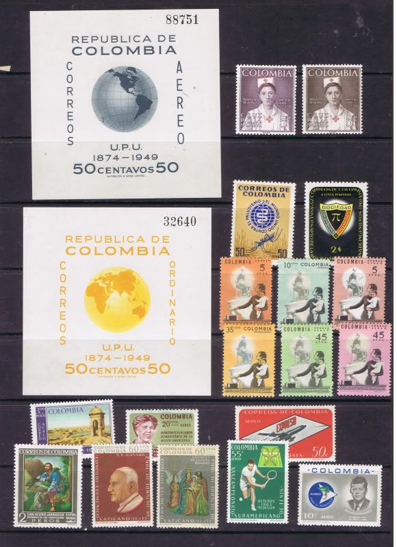 Colombia nice lot of different mounted mint stamps 5 scans  