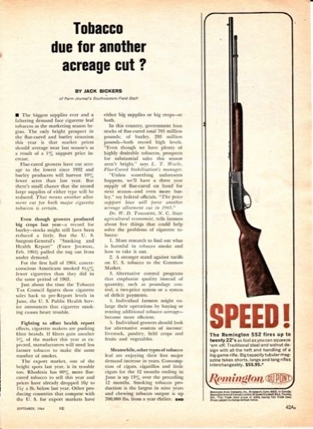 Remington 552 .22 Rifle 1964 Print Ad  