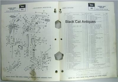 1963 Johnson Parts Catalog 10HP QD QDL 24M & QD QDL 24B  