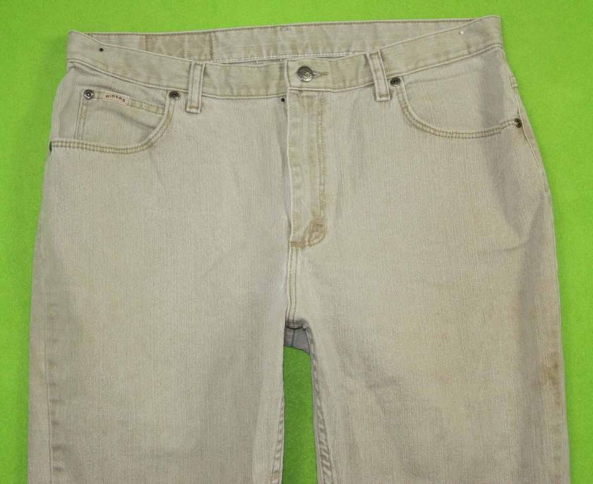 Riders Lee sz 14 x 29 Stretch Womens Beige Jeans Denim Pants HC83 