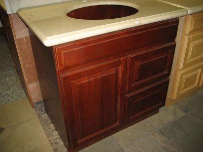 30 Traditional Cherry Bathroom Vanity Cabinet w/ R Dwr  