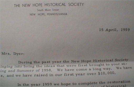 New Hope Historical Society Poster 1959 New Hope PA  