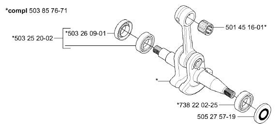 CRANKSHAFT HUSQVARNA 346xp 351 353 346 xp 503857671  