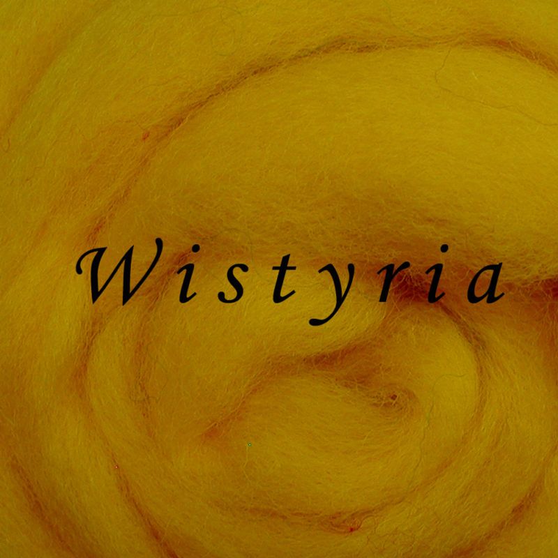 100% WOOL ROVING   WISTYRIA   YELLOW  1 OZ   FELTING  