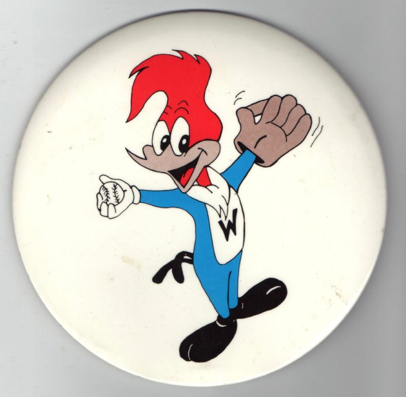 WOODY WOODPECKER old 6 inch BASEBALL Pin HUGE Glove  