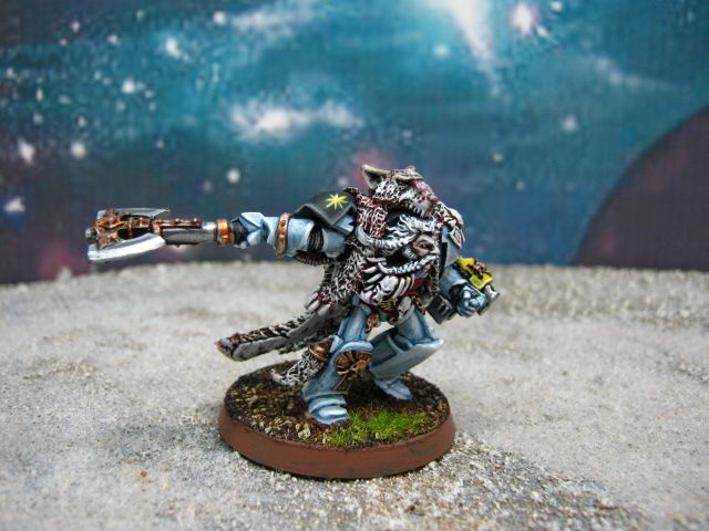 25mm Warhammer 40K DPS painted Space Wolf Logan Grimnar SW024  