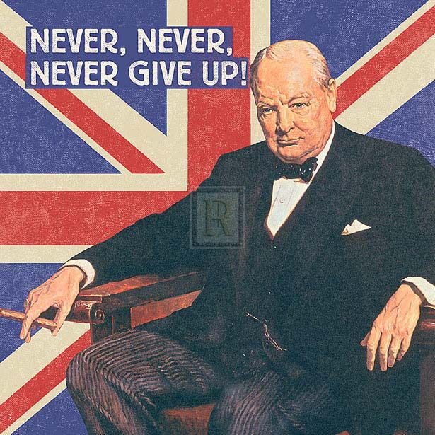 Plucky Brits II union jack winston churchill PRINT  