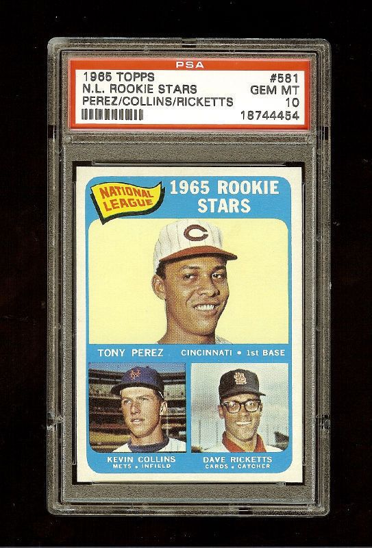 1965 TONY PEREZ TOPPS RC ROOKIE #581 HOF PSA 10 POP 2  