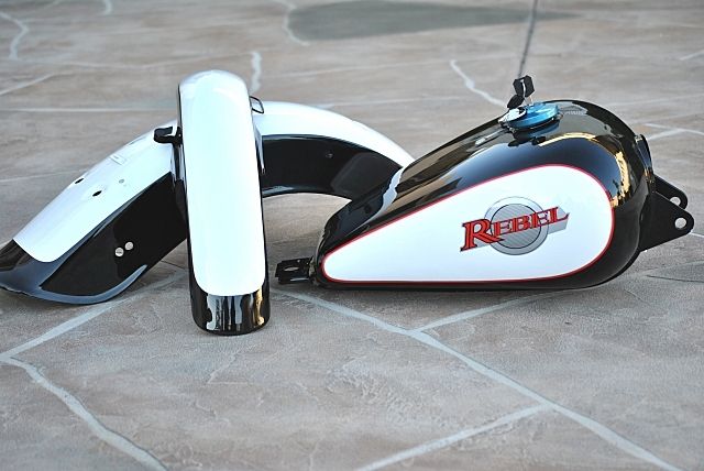 HONDA REBEL CMX250 FENDERS SET & GAS FUEL TANK & 3.4 gallons with lock 