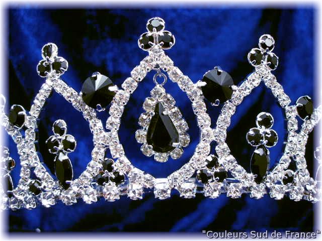 DIADEME CRISTAL BLEU IMPERATRICE Bijou de la Mariée Miss accessoire 