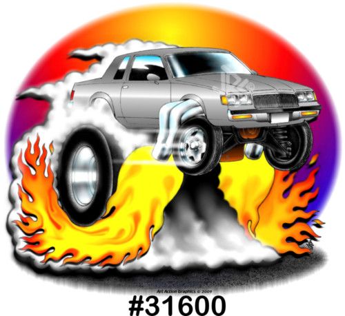 86 87 BUICK REGAL Drag Race MUSCLE CarTOON T SHIRT  