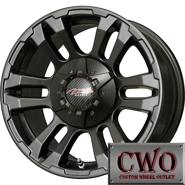 17 Black MB TKO Wheels Rims 6x139.7 6 Lug Chevy GMC 1500 Titan Tundra 