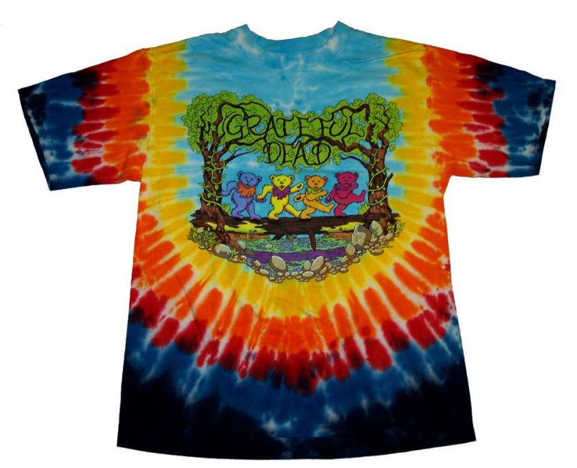 Grateful Dead Forest Bears Psychedelic Tie Dye T Shirt Tee  