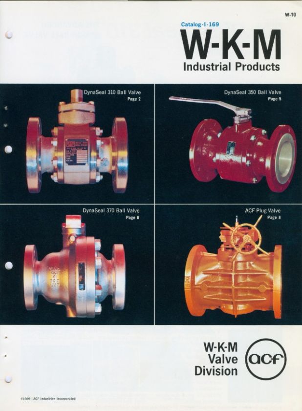 1969 W K M Valve WKM Catalog ACF Industries ASBESTOS Stem Packing 