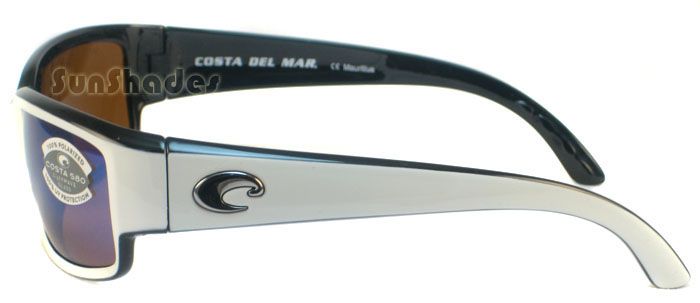 NEW COSTA DEL MAR CABALLITO CL30 WHITE GREEN 580 GLASS  