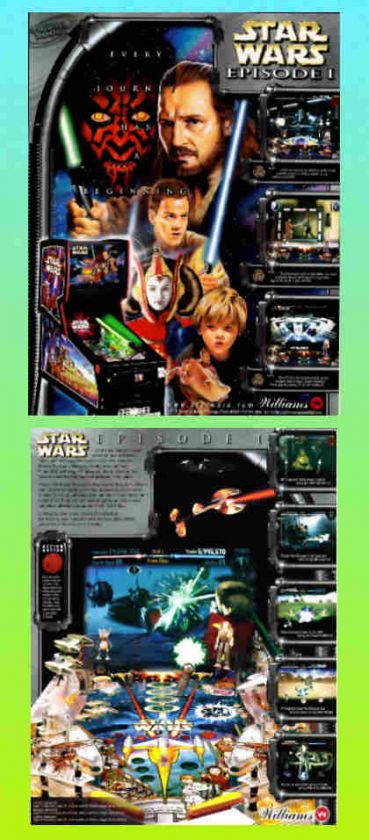 STAR WARS EPISODE 1, Williams Pinball Advertising Flyer  