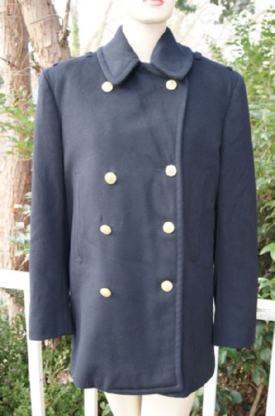 Vintage Coat   WWII Navy Pea Coat   Mens  