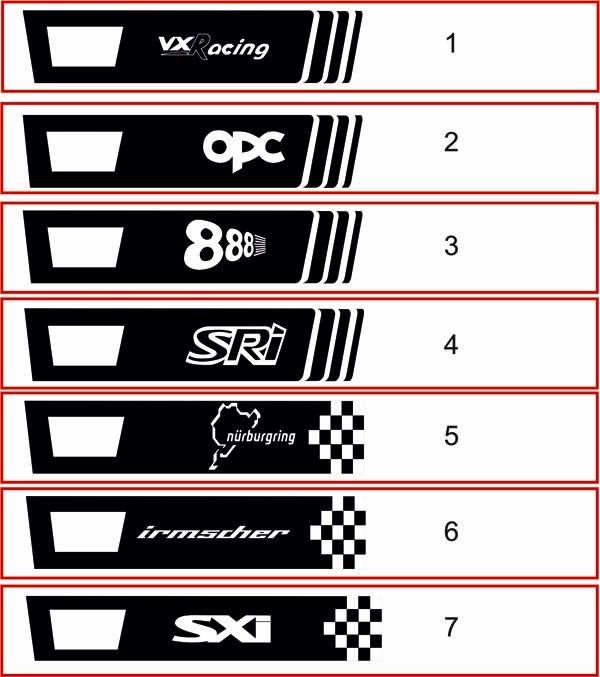   Indicator Surround Sticker. 888 OPC SRi Irmscher VXR Burg  