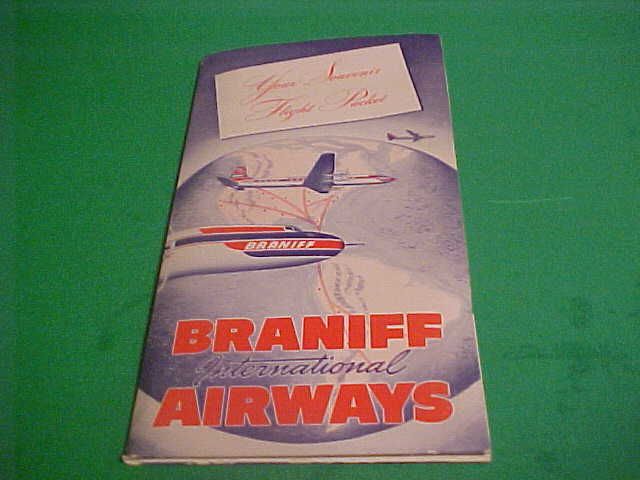 CA1956 AIRLINES FLIGHT TRAVEL FOLDER PACKET LOT BRANIFF INTERNATIONAL 