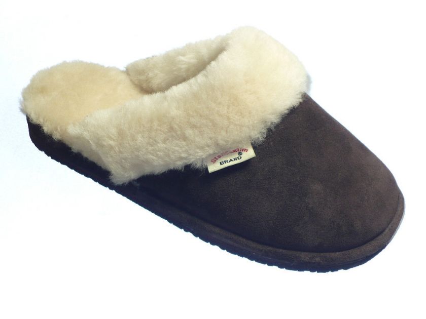 Staheekum Brand FUR SCUFF Chocolate Brown Clogs Womens  