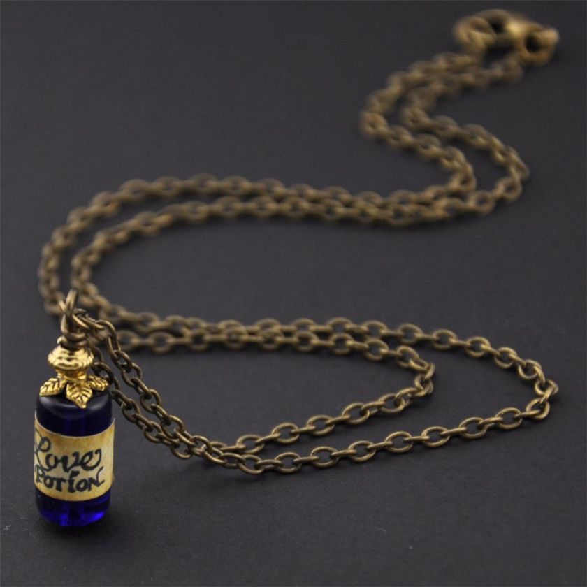 Vintage LOVE POTION Bottle Charm Necklace,Little,Quirky  
